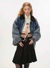 Retro washed denim jacket